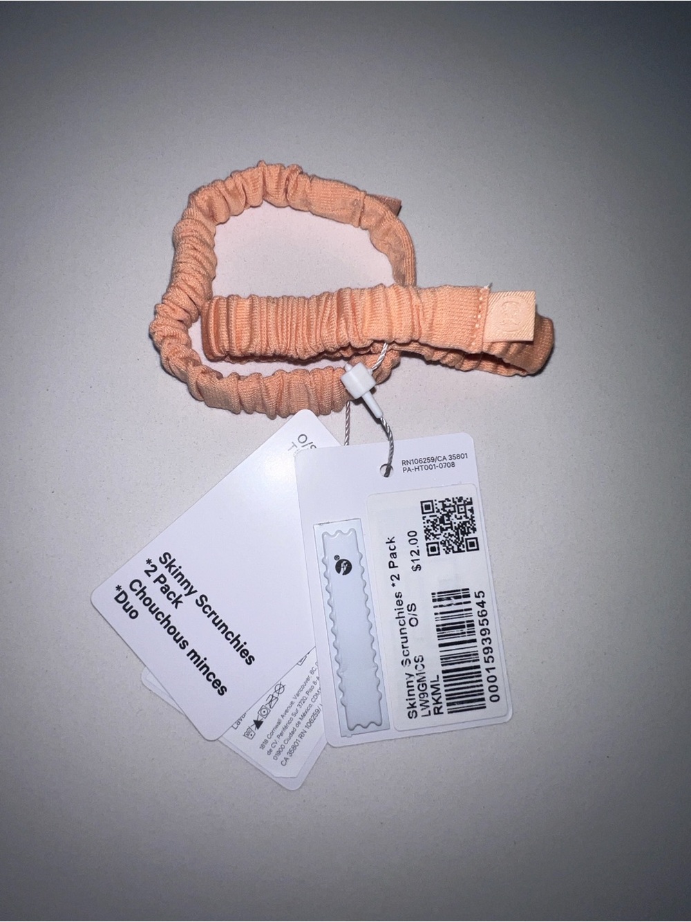 lululemon Skinny Scrunchies 2-Pack in Rock Melon
